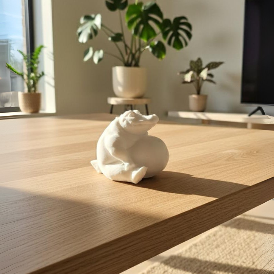 Zen Gator Figurine - Minimalist Animal Sculpture