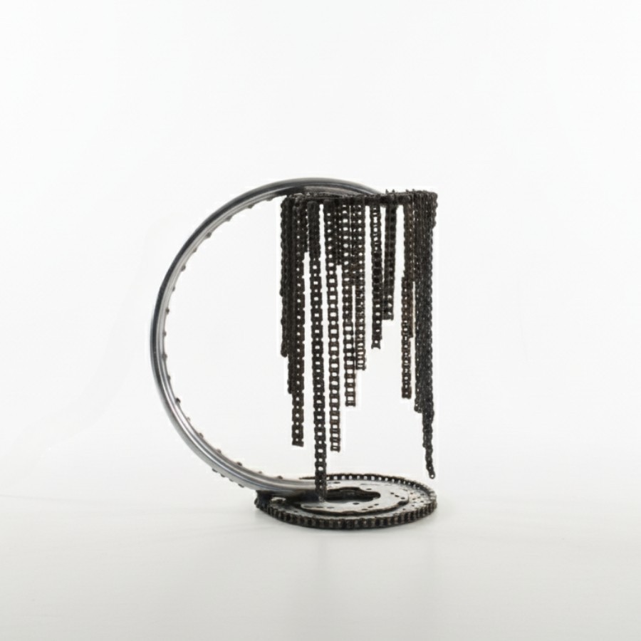 Cascading Chain Metal Sculpture