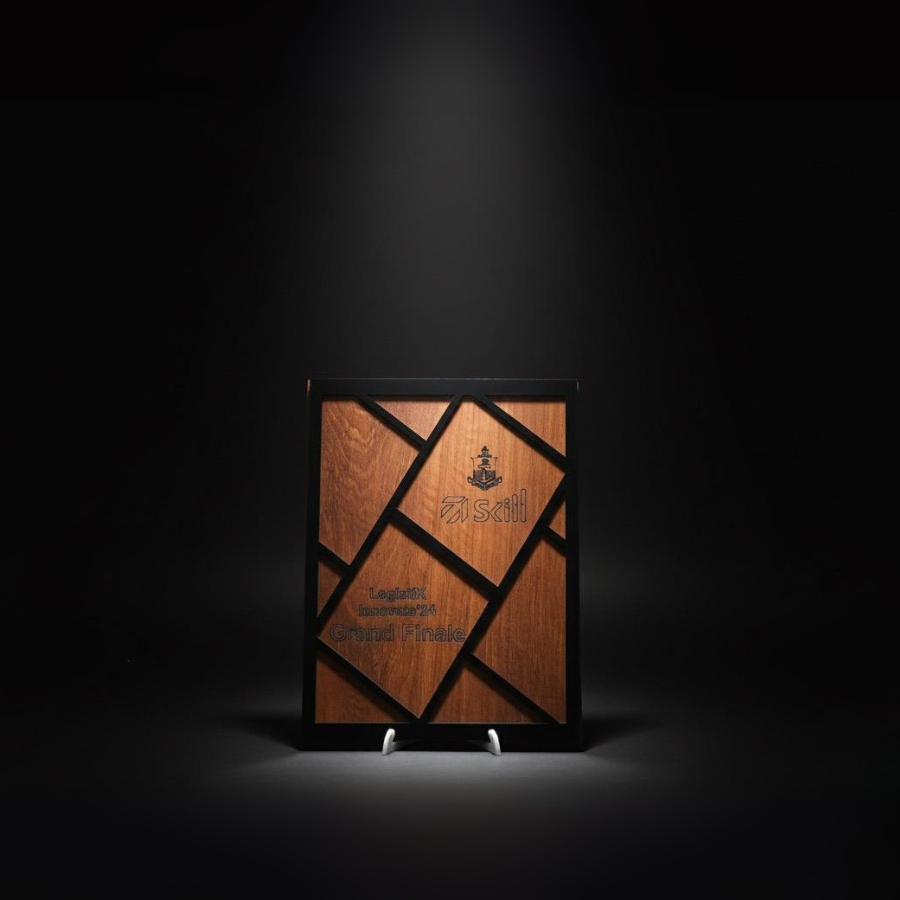 Geometric Wood & Metal Plaque Award