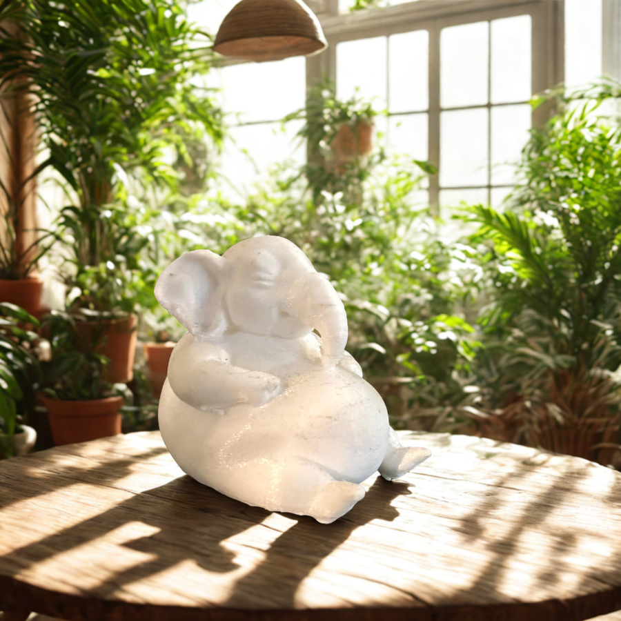 The Happy Sitting Elephant - Minimalist Sculpture