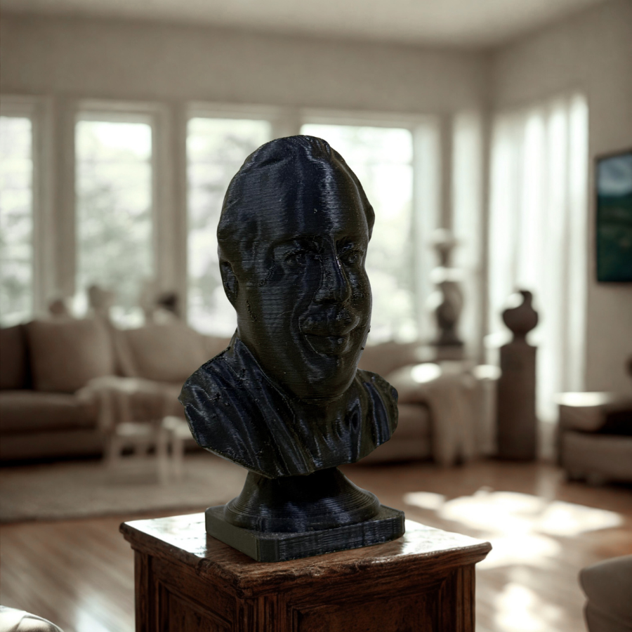 Handcrafted Black Resin Bust Sculpture – Classic Home & Office Decor