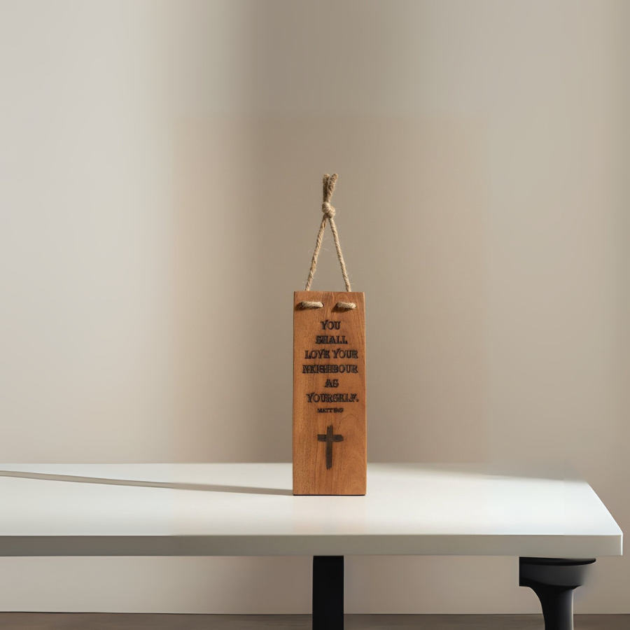 Inspirational Wooden Wall Hanging with Bible Verse